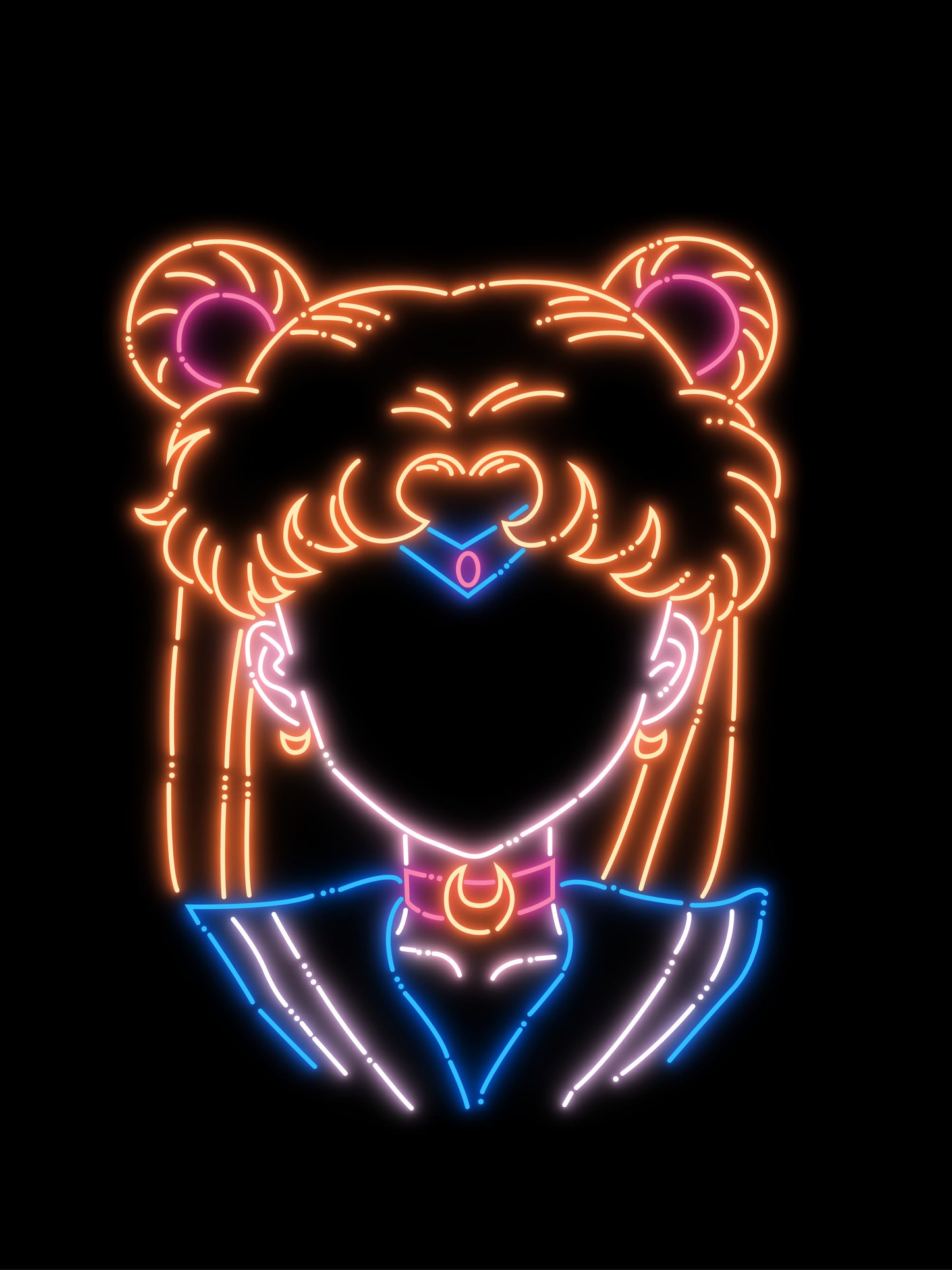 Sailor Moon Sailor Girl Neon Art
