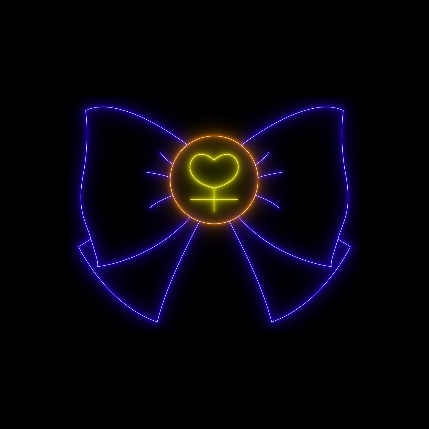 Sailor Venus Bow Purple Choker Neon Light