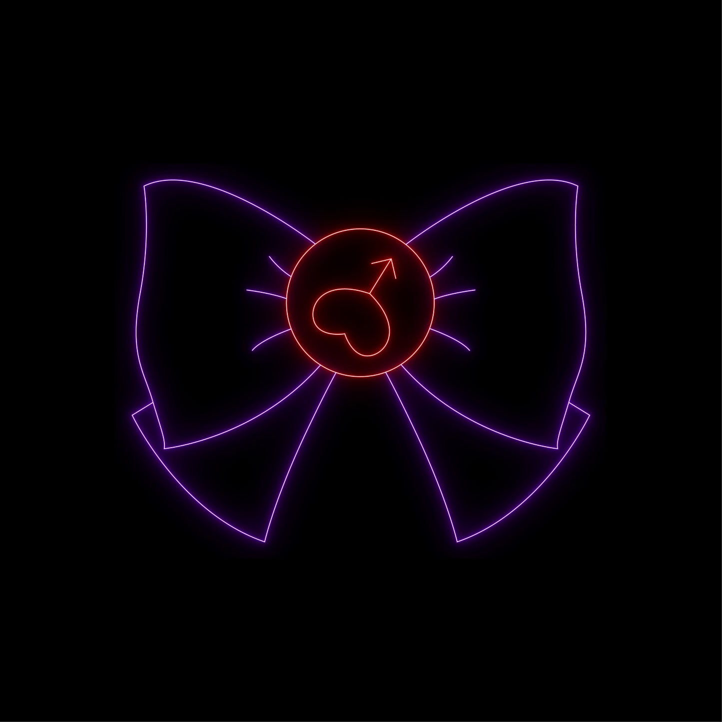 Sailor Mars Bow Purple Choker Neon Light