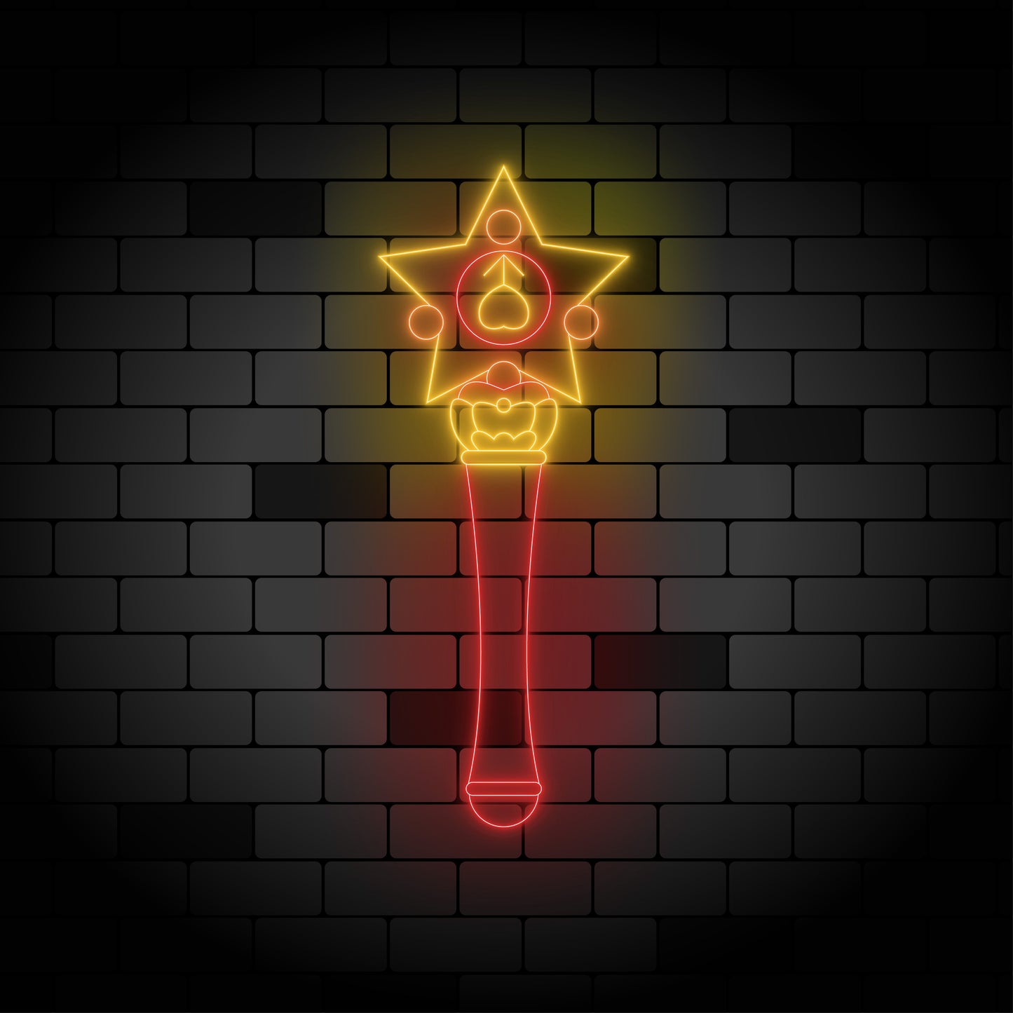 Sailor Mars Star Wand Neon Light