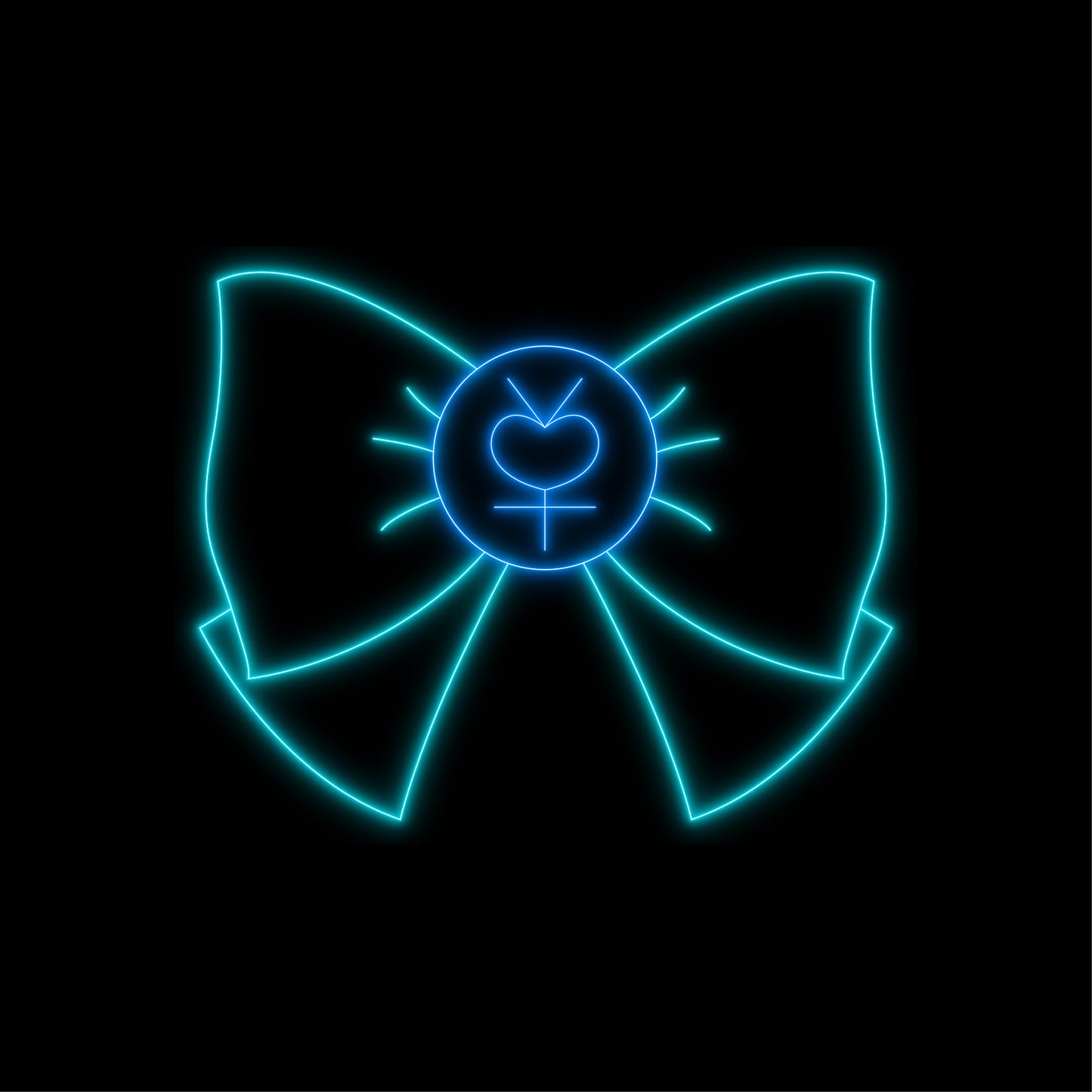 Sailor Mercury Bow Blue Choker Neon Light