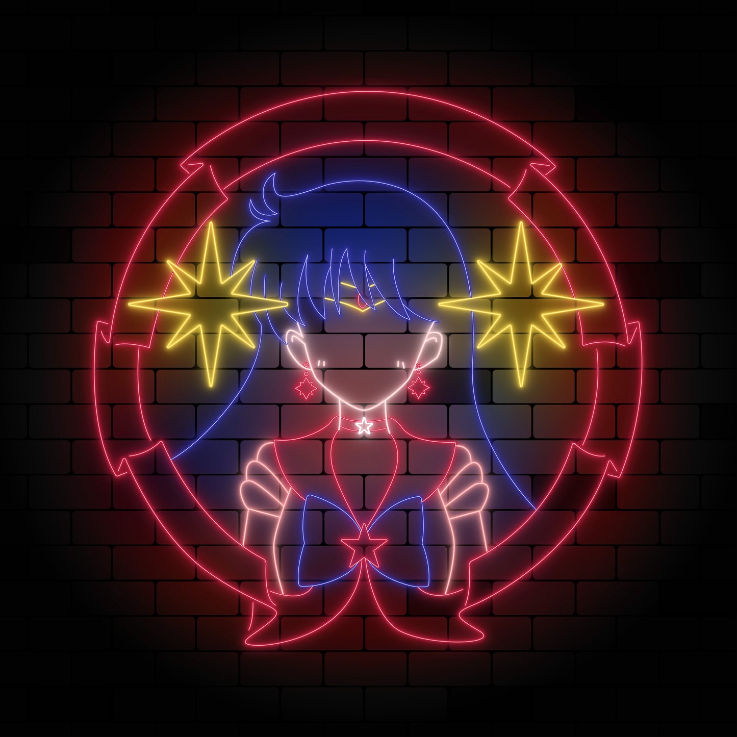 Sailor Mars Wreath Neon Light