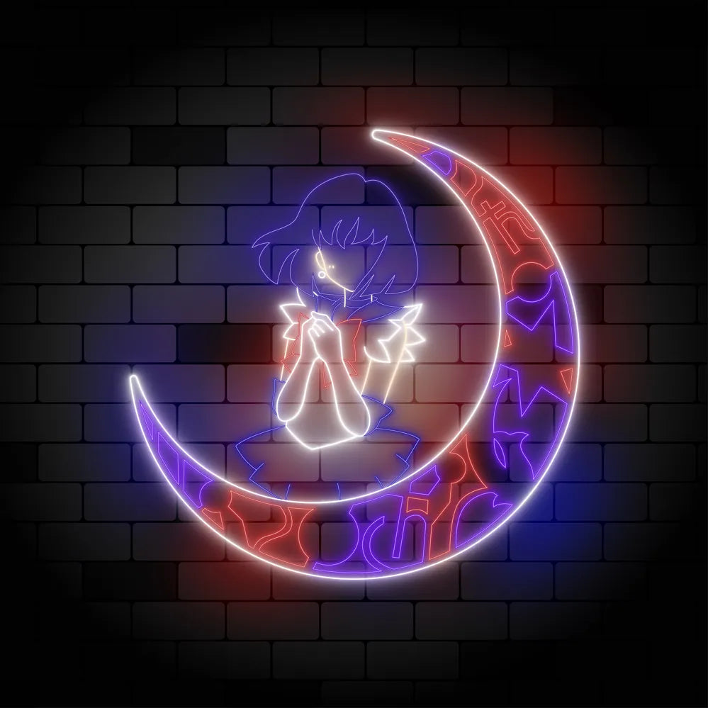 Sailor Saturn Moonlight Neon Light