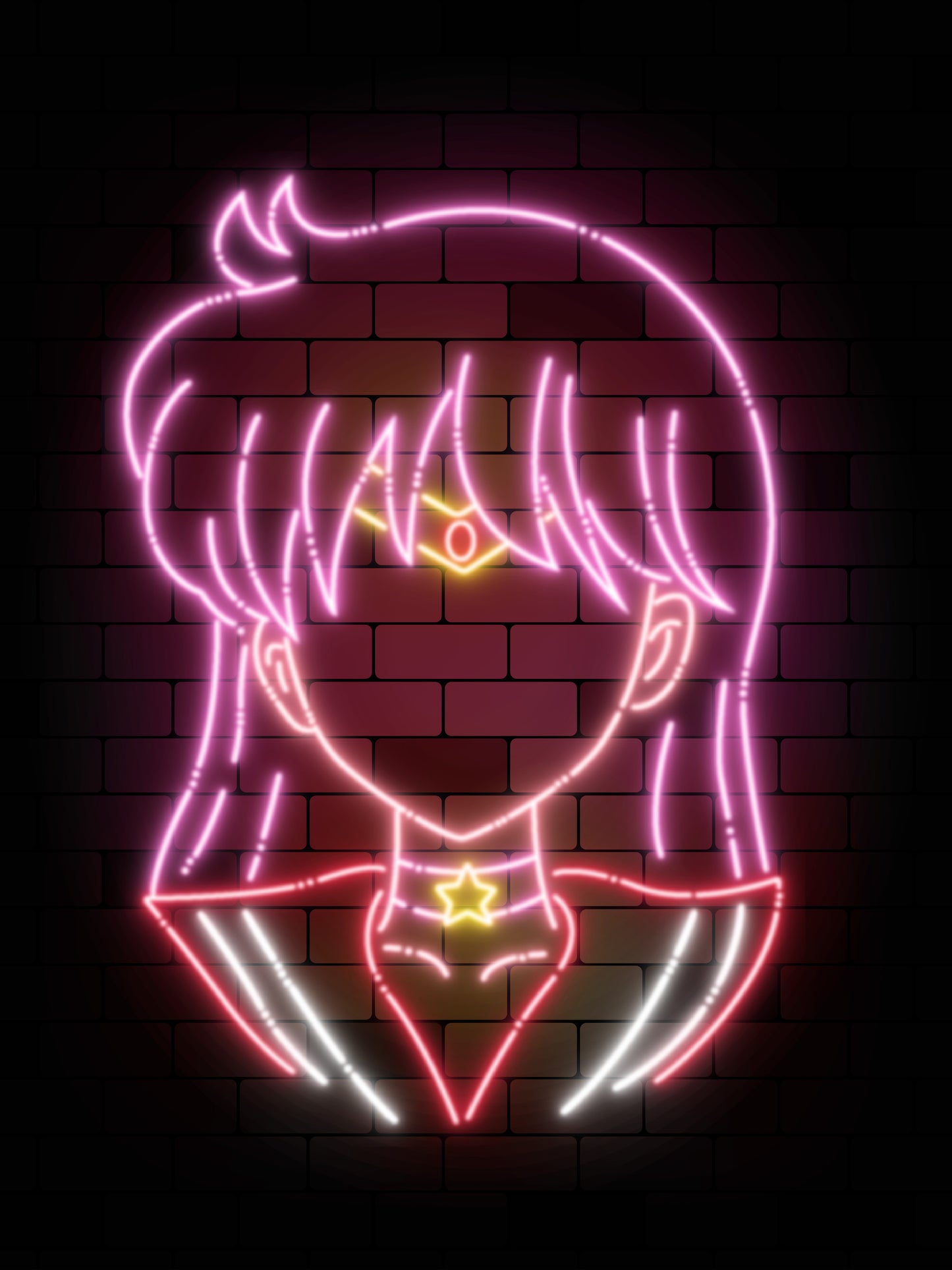 Sailor Mars custom anime led sign