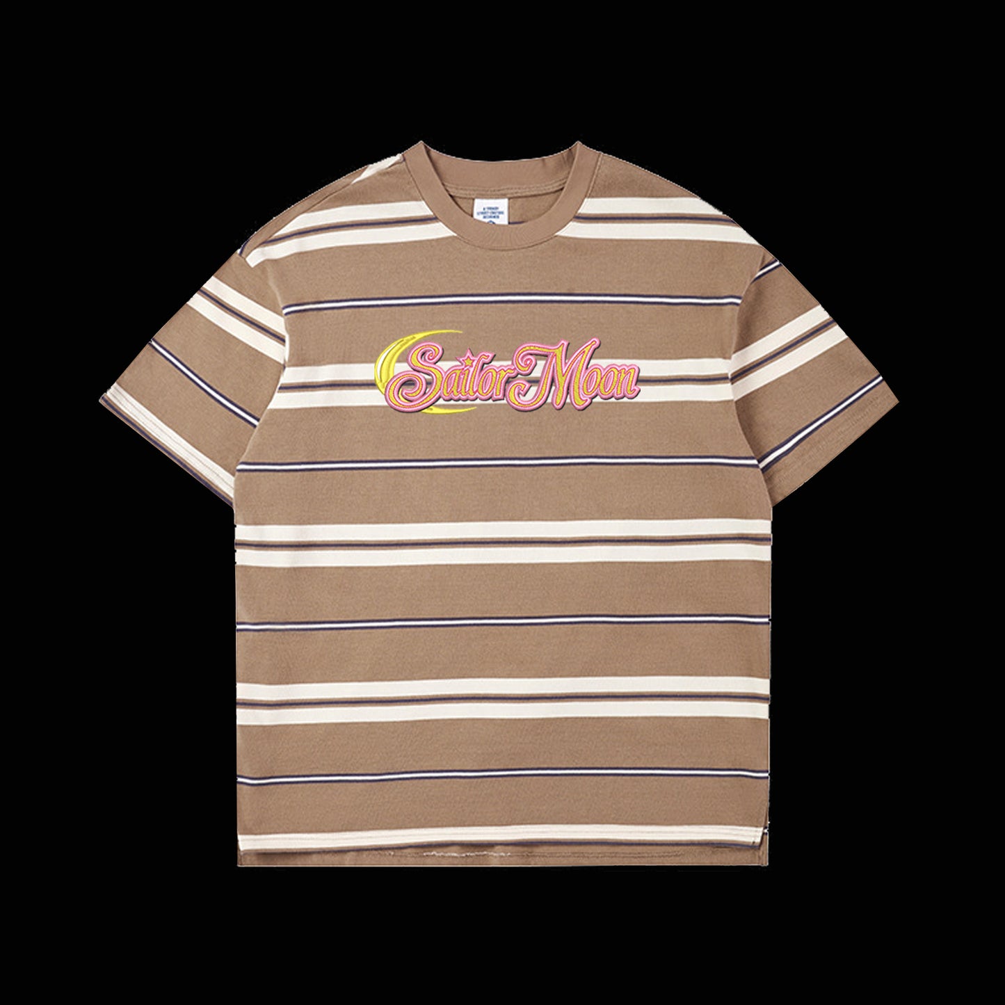 Sailor Moon Embroidered Striped Short-Sleeve