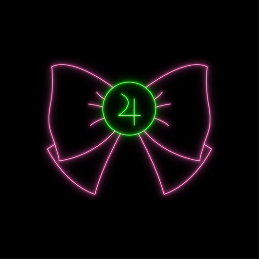 Bright and vibrant Sailor Jupiter Bow Pink Choker Neon Light for anime fans