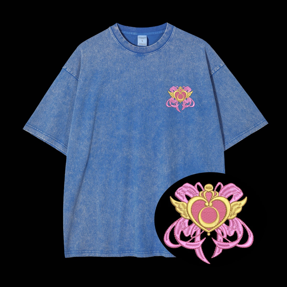 Custom Embroidered Sailor Guardians Anime Washed T-Shirts