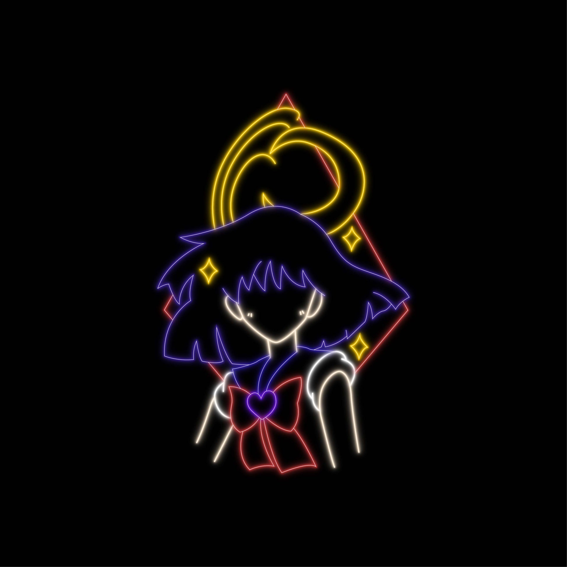 Sailor Saturn Neon Light - Magical Anime Decor