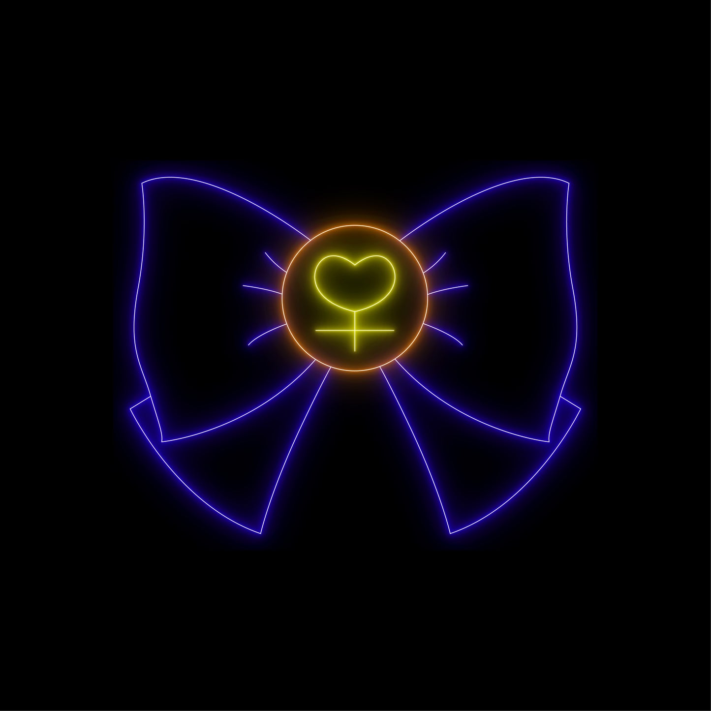 Sailor Venus Bow Purple Choker Neon Light