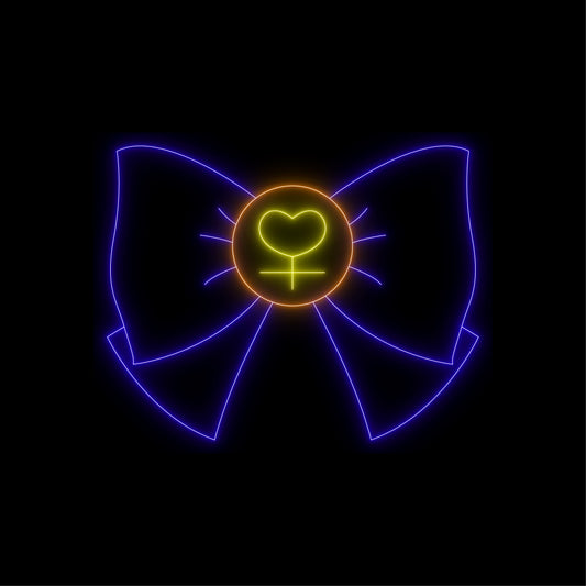 Sailor Venus Bow Purple Choker Neon Light