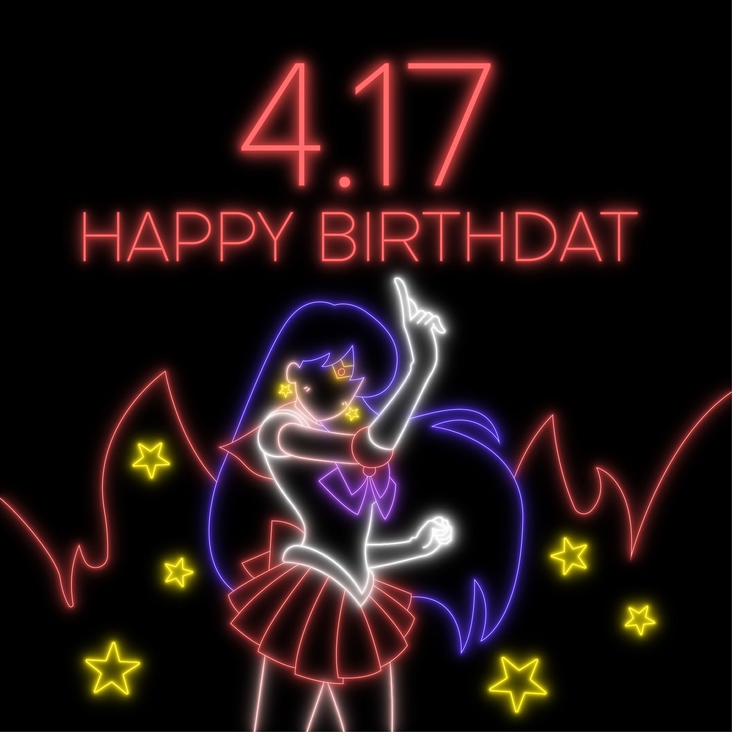 SAILOR MARS 4.17 HAPPY BIRTHDAY EDITION NEON LIGHT