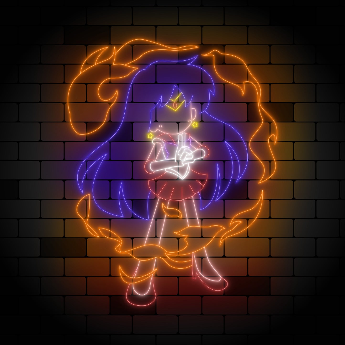 Fiery and captivating Sailor Mars Neon Sign Mars Ignite - Perfect for Sailor Moon fans