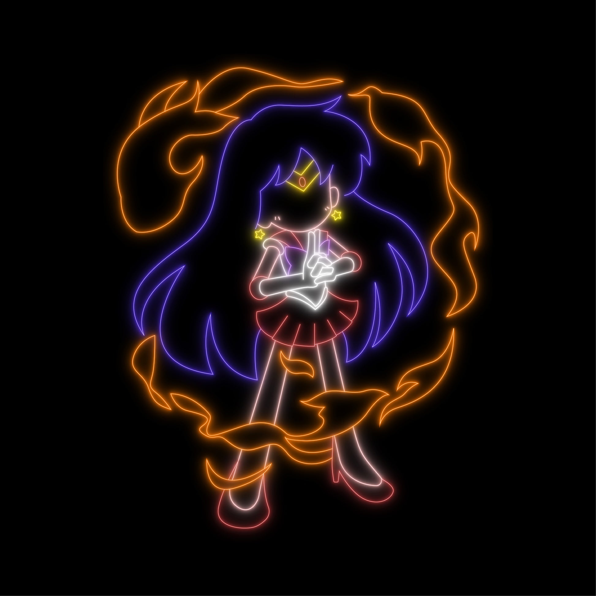 Sailor Mars Neon Sign Mars Ignite - Custom Anime Decor