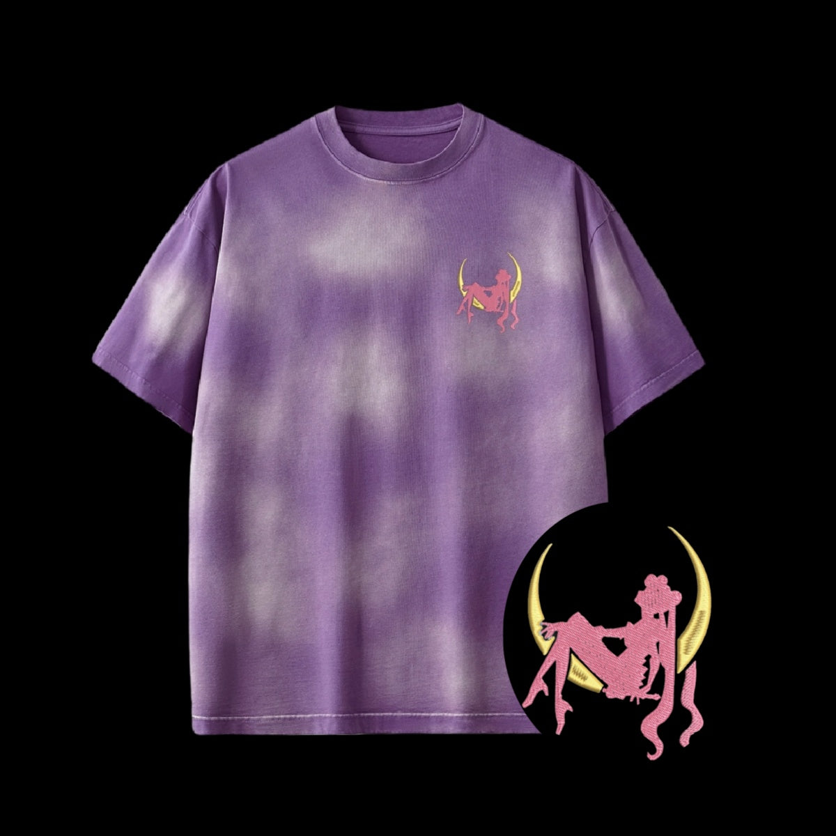 Sailor Moon Silhouette Tie-Dye T-Shirt - Front View