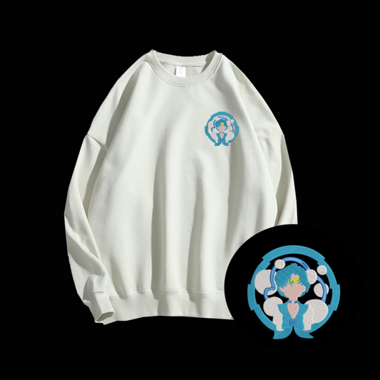 Sailor Mercury Wreath Embroidered Sweatshirt