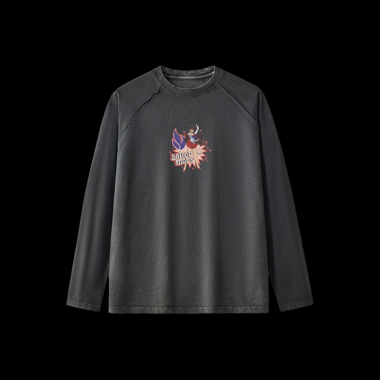 Sailor Mars Washed and Distressed Long-Sleeve T-Shirt