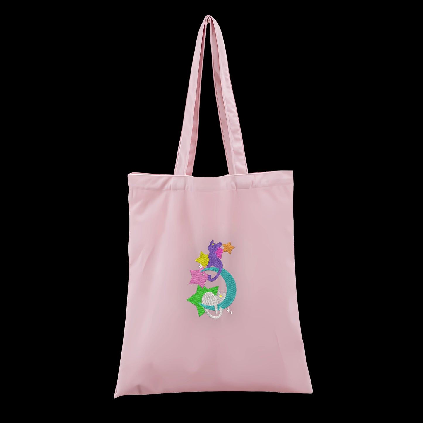 Custom Embroidered Sailor Moon Cat Velvet Shoulder Bag