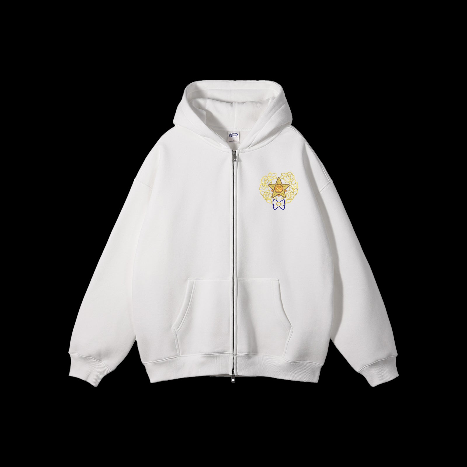 Sailor Venus Emblem Embroidered Zip-Up Hoodie - Front View