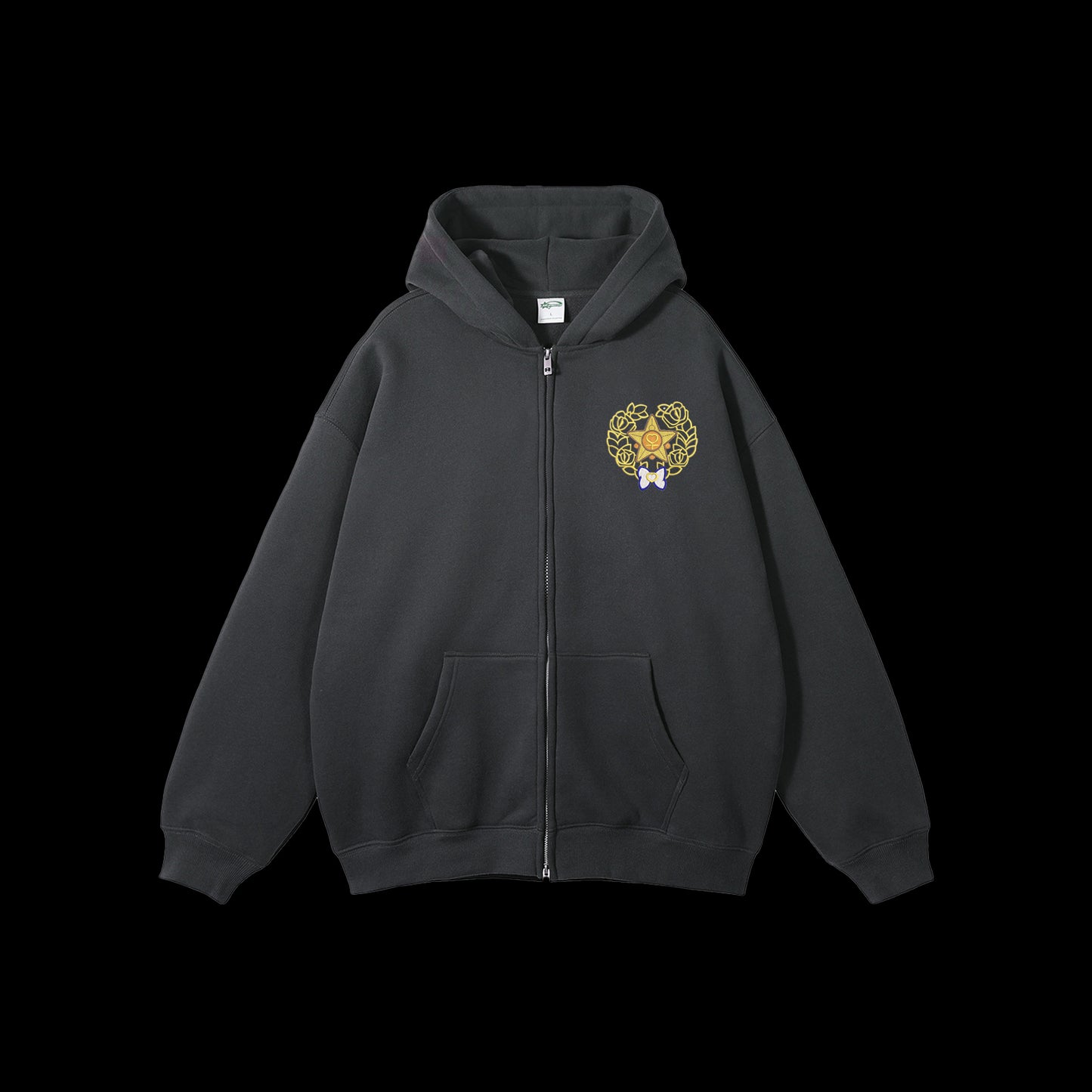 Stylish and Comfortable Sailor Venus Emblem Embroidered Zip-Up Hoodie